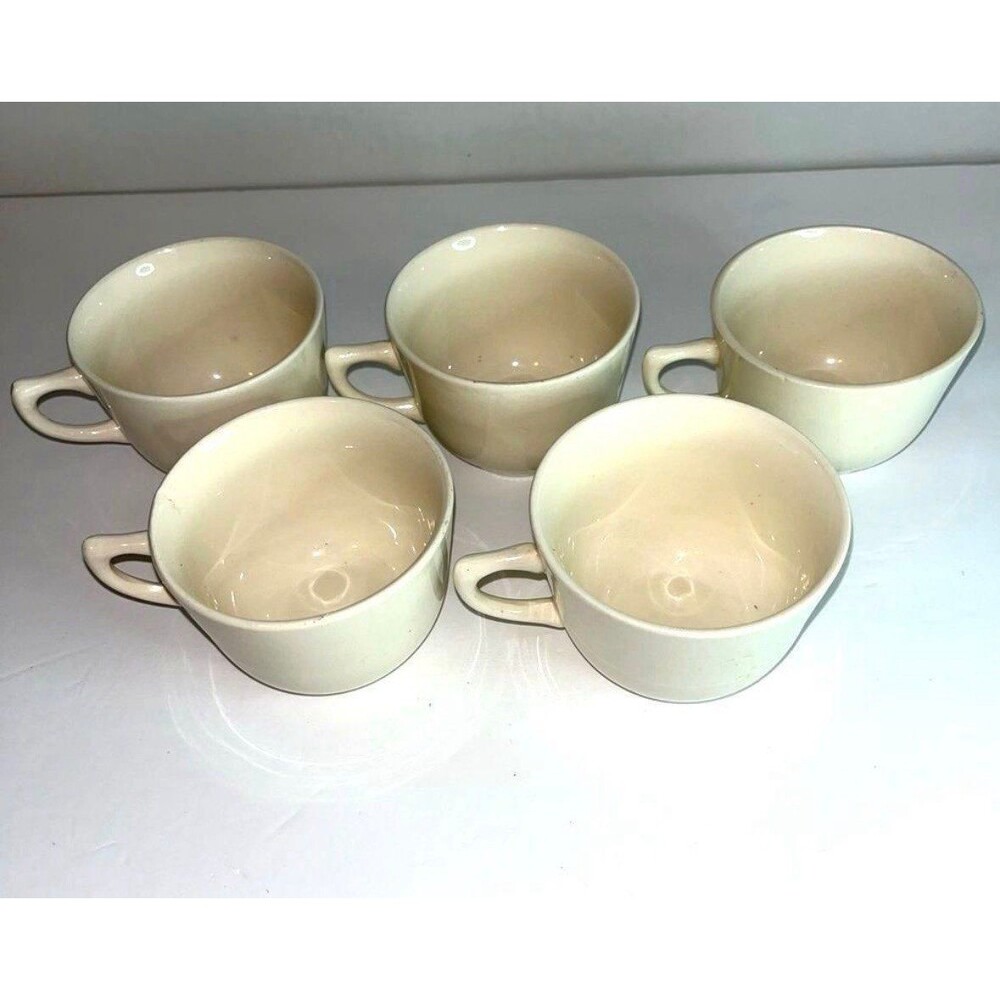 Vintage JG Meakin England Coffee Cups Diner Mug Style Cream Ironstone Set